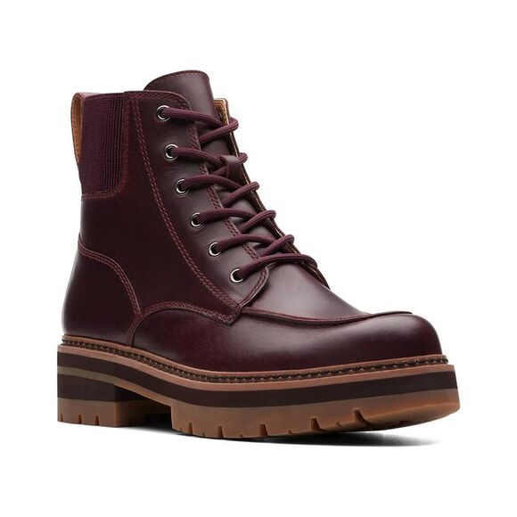 Clarks Shoes - Clarks Orianna Mid Leather Boot, Red